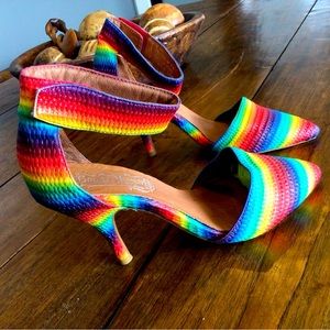 Jeffery Campbell, Great Moments strappy rainbow heels